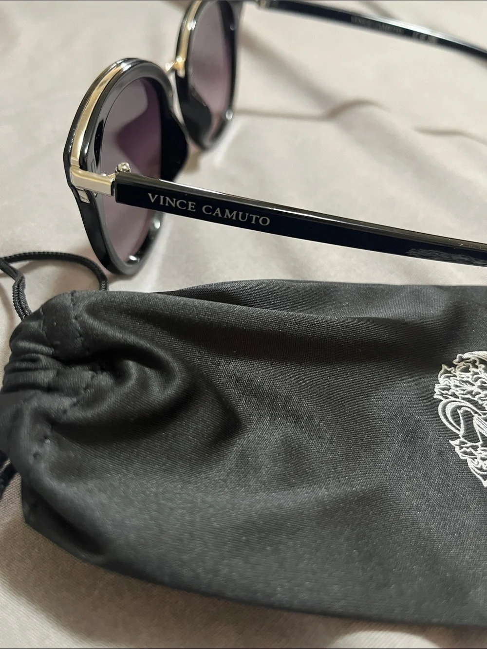 NWOT Vince Camuto Black and Gold Sunglasses